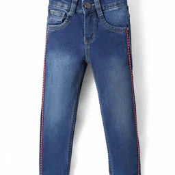 Enfance Mild Washed & Side Taped Jeans - Blue-picture-10