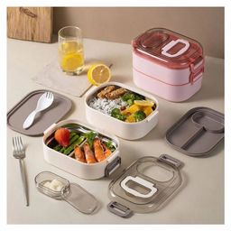 SANJARY Double layer Stainless Steel Lunchbox for multi use color design may vary-picture-41
