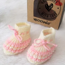 woonie Handknit Textured Booties - Cream-picture-22