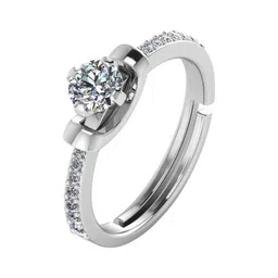 MISS HIGHNESS Rhodium-Plated Cubic Zirconia StuddedFingerRing image 5