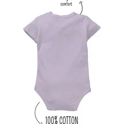 Zeezeezoo Monthly Birthday Theme 100% Cotton Half Sleeves 9 Months Text & Baby Unicorn Printed Onesie - Lavender image 3