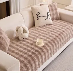 HOMETHREADS Beige & Peach-Coloured Sofa Cover-picture-31