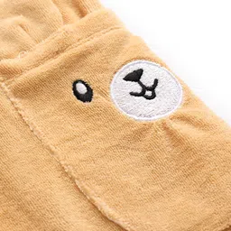 Babyoye 100% Cotton Knit Full Length Lounge Pant With Animal Embroidery & Ear Applique - Beige image 3