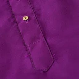 THANGAMAGAN Viscose Full Sleeves Solid Kurta - Magenta image 5