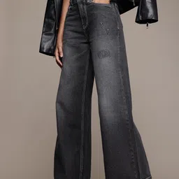 The Roadster Life Co. Women Wide Leg High-Rise Light Fade Pure Cotton Jeans-image-42