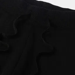 United Colors Of Benetton Black Regular Fit Printed Trackpants image 3