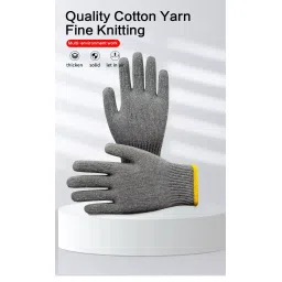 Swavind Safety Hand Gloves Lint-Free Nylon Green Grey Free Size (Pack of 12 Pair) image 5