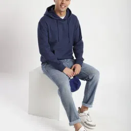 R&B Navy Cotton Regular Fit Hoodie image 5