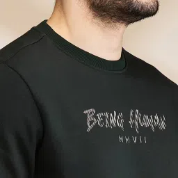 Being Human Green Regular Fit Logo Printed Sweatshirt image 4