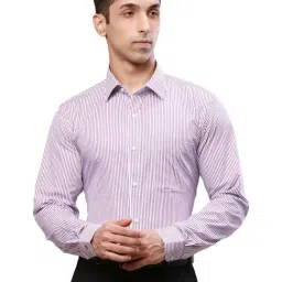 Raymond Violet Pure Cotton Slim Fit Striped Shirt-image-32