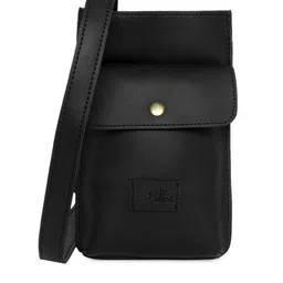 yelloe Black Structured Mobile Pouch Sling Bag-picture-12