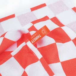 Thirsty Towel White and Orange Blend Checks Bath Towel image 4