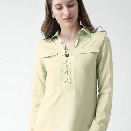 KASSUALLY Green Relaxed Fit Shirt-picture-3