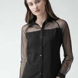 KASSUALLY Black Relaxed Fit Shirt-image-51