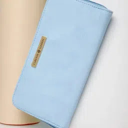 Carlton London Blue Textured Zip Around Wallet for Women-picture-16