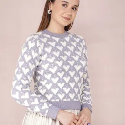 Crimsoune Club Purple Self Pattern Sweater image 4