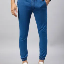 Club York Blue Regular Fit Lightly Washed Jogger Jeans-image-0