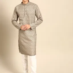 MANQ Men Ethnic Motifs Printed Regular Kurta with Churidar-picture-49