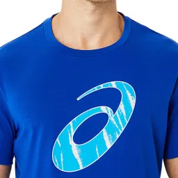 Asics Blue Regular Fit Logo Printed Sports T-Shirt image 4