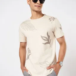 Urban Ranger by Pantaloons Green Moss Cotton Slim fit Print T-Shirts-picture-5