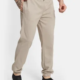 Octave Khaki Cotton Regular Fit Joggers image 4