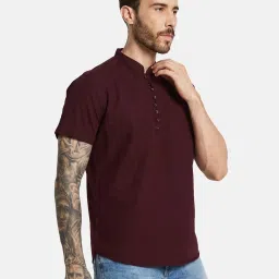 Mettle Dark Wine Cotton Regular Fit Shirt image 4
