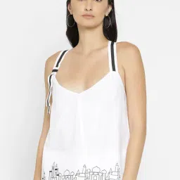 Forever 21 White & Black Printed Top-image-46