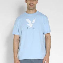 American Eagle Men Blue Logo Graphic T-Shirt-picture-27