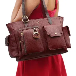 Hidesign Kawaii Marsala Textured Large Shoulder Handbag-picture-20