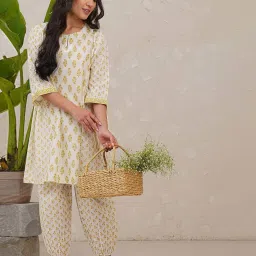 Jaypore Multicolour Block Printed Straight Fit Kurta image 4