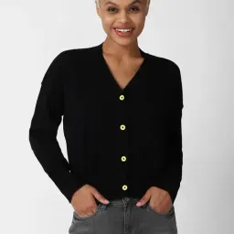 Forever 21 Black Regular Fit Cardigan-image-42