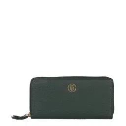 Tommy Hilfiger Green Solid Zip Around Wallet for Women-picture-10