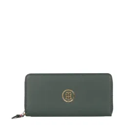 Tommy Hilfiger Green Solid Zip Around Wallet for Women-image-87