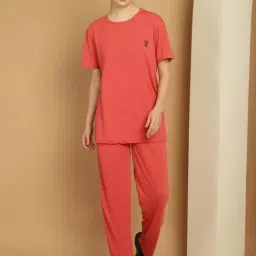 Vimal Jonney Pink Cotton Sports T-Shirt Track Pant Set-picture-19