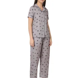 Smarty Pants Grey Printed Shirt With Lounge Pants image 4