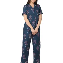Smarty Pants Blue Printed Shirt With Lounge Pants image 4