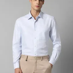 Louis Philippe Blue Regular Fit Texture Shirt-image-46
