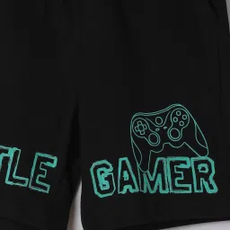 Fame Forever by Lifestyle Boys Black Cotton Printed Shorts image 4