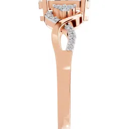 Sparkles 14k (585) Rose Gold Lab Grown Diamond 2.19 CT Oval Shape Swirl Ring image 4