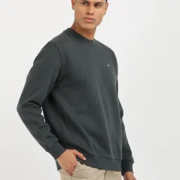 Tommy Hilfiger Grey Cotton Regular Fit Sweatshirts image 4