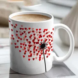 Nestroots White & Red Stoneware Heart Print Coffee Mug (0.325 L)-picture-11
