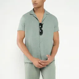 SHOWOFF Green Cotton Relaxed Fit  Co-Ords-image-71