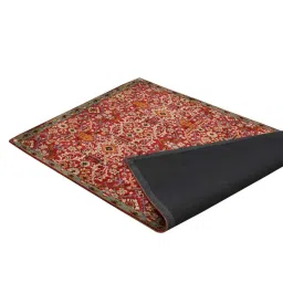 Presto Red & Gold Polyester Traditional Carpet image 4