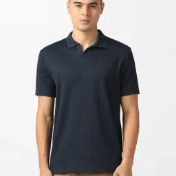 Van Heusen Navy Regular Fit Printed Polo T-Shirt-image-59