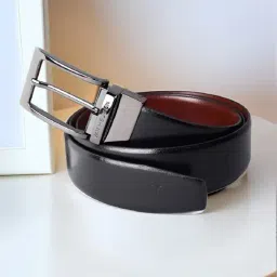 Van Heusen Black Leather Waist Belt for Men-image-19