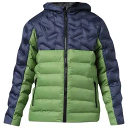 Jack & Jones Junior Blue & Green Color Block Full Sleeves Jacket image 4