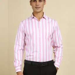 Allen Solly White Cotton Slim Fit Striped Shirt-picture-24