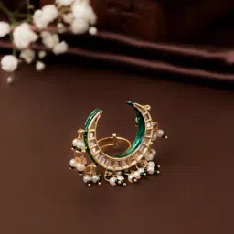 Curio Cottage Gold Meira Kundan Chand Statement Ring-picture-32