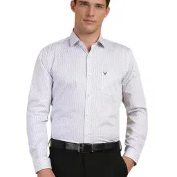 Allen Solly White Cotton Slim Fit Printed Shirt-picture-40