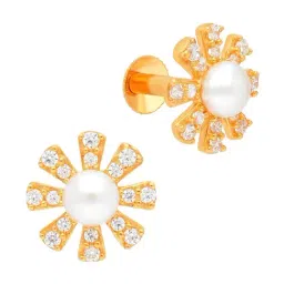 malabar gold and diamonds Malabar Gold & Diamonds 22k Yellow Gold Stud Earrings for Women-picture-23
